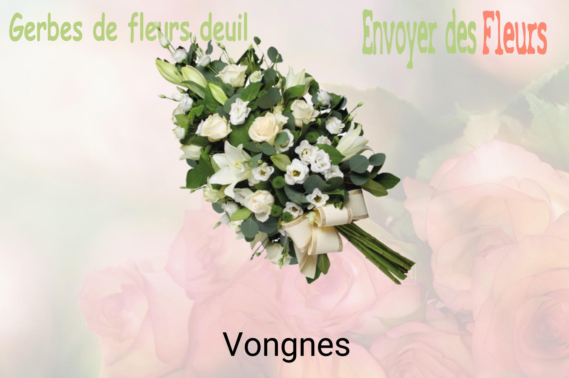 Gerbe de fleurs de deuil livrée à Vongnes